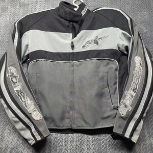 Alpinestars Men's Armored Motorcycle Jacket Small Gray Black Removable‎ Liner